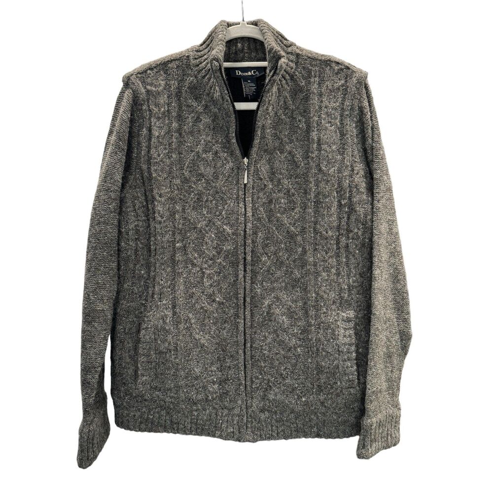 Denim & Company Dad Shacket Gray Teddy Lined Warm Winter Jacket Classic Style